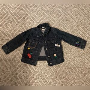 Hanna Andersson Kids Denim Jacket with Embroidered & Patches -4T